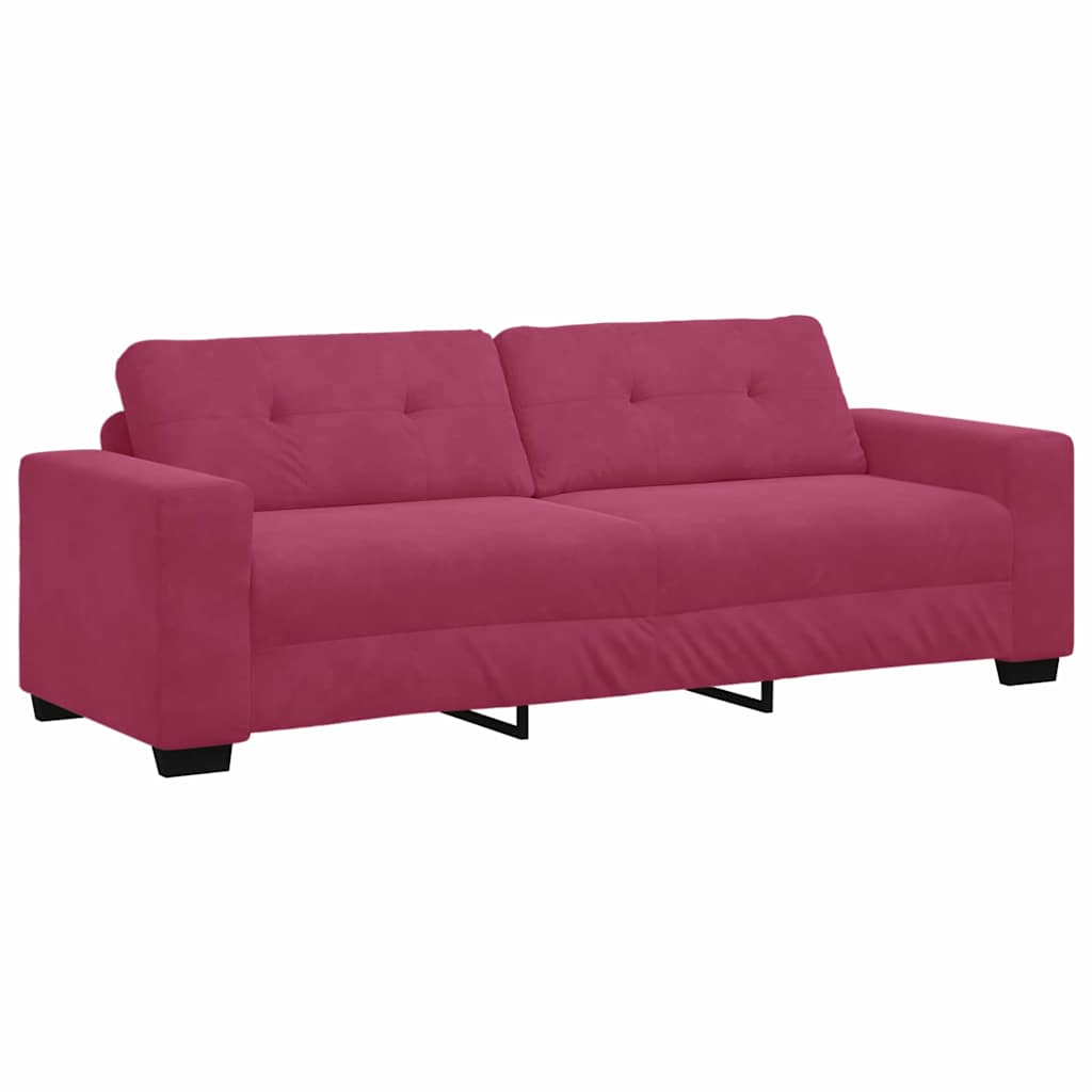 vidaXL Σετ Καναπέ 3 pcs Κόκκινο Άνεμο 221 x 80 x 80 εκ Βελούδο