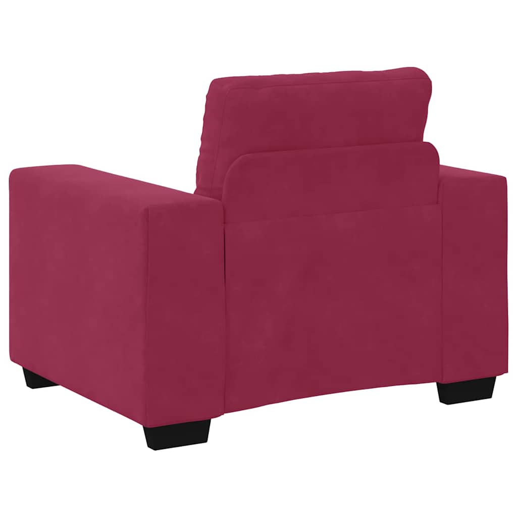 vidaXL Σετ Καναπέ 3 pcs Κόκκινο Άνεμο 221 x 80 x 80 εκ Βελούδο