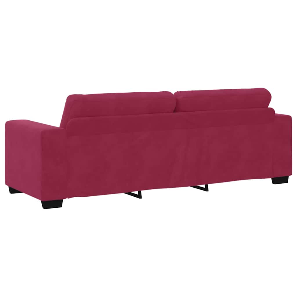 vidaXL Σετ Καναπέ 3 pcs Κόκκινο Άνεμο 221 x 80 x 80 εκ Βελούδο