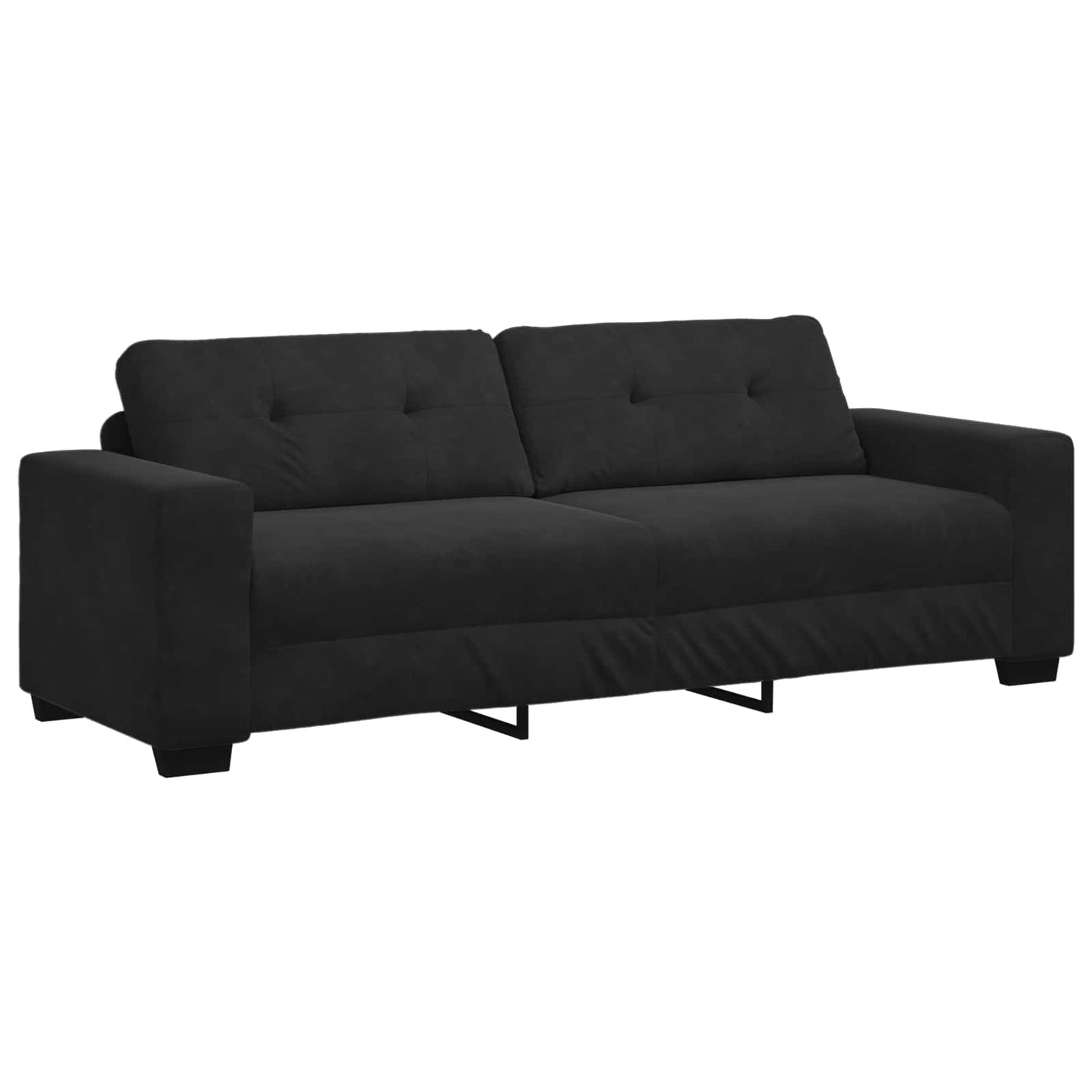 vidaXL Σετ Καναπέ 3 pcs Μαύρο 221 x 80 x 80 εκ Βελούδο