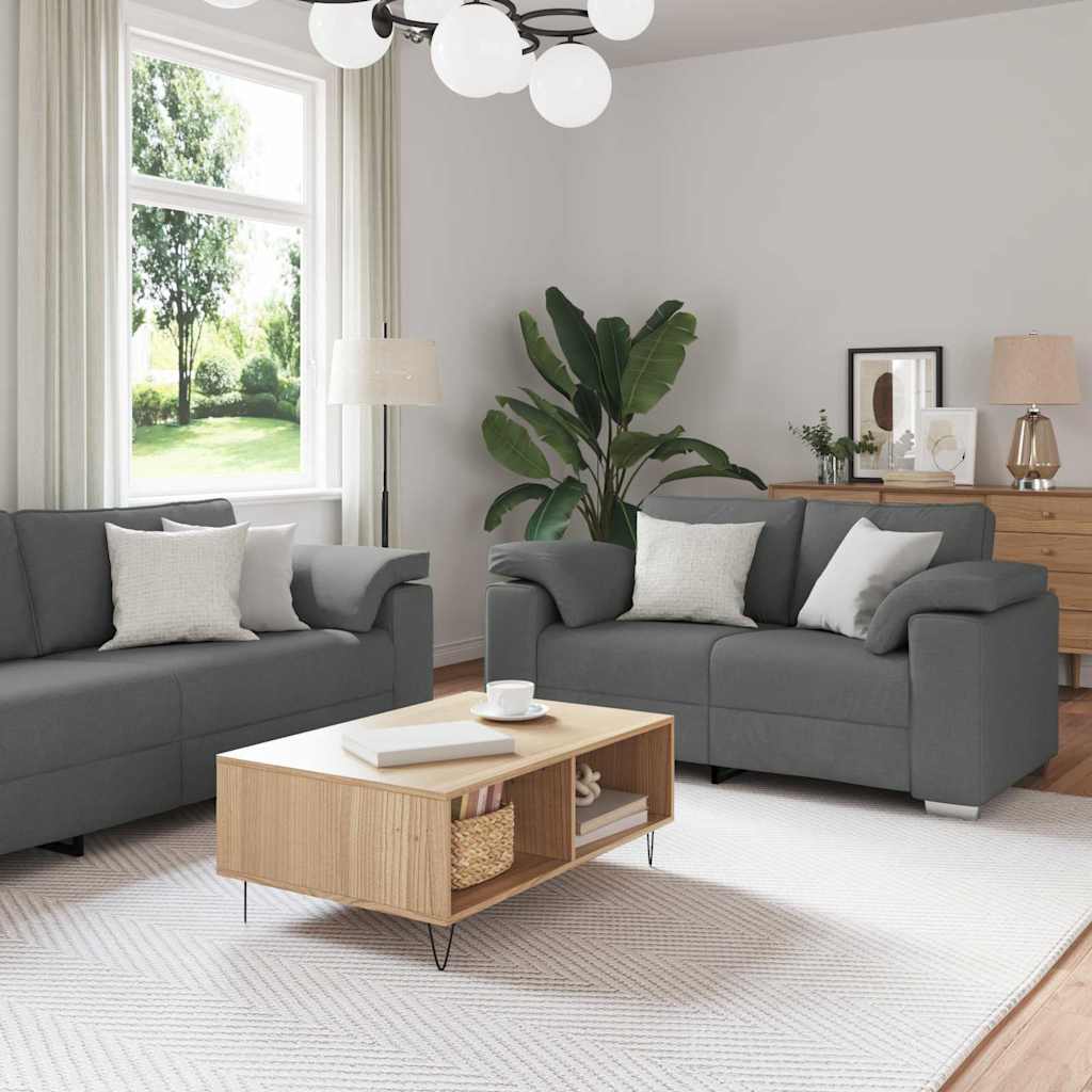 vidaXL Σετ Καναπέ με μαξιλάρι 3 pcs Γκρι 219 x 77 x 82 εκ ύφασμα