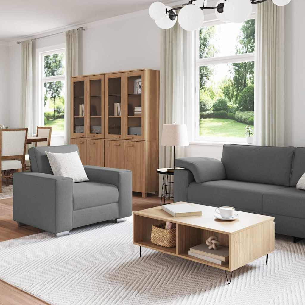 vidaXL Σετ Καναπέ με μαξιλάρι 3 pcs Γκρι 219 x 77 x 82 εκ ύφασμα