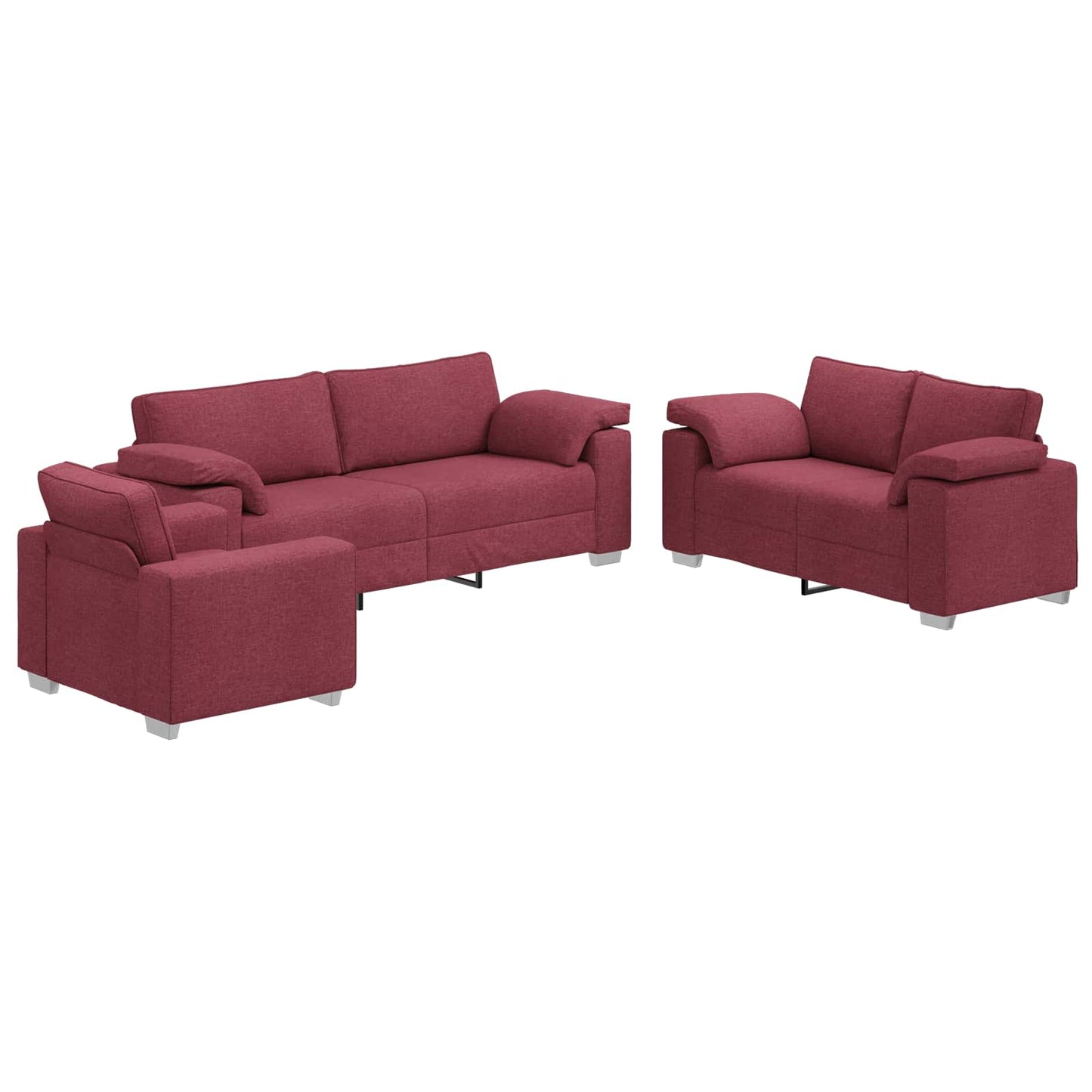 vidaXL Καναπές 3 pcs Κόκκινο Άνεμο 219 x 80 x 82 εκ