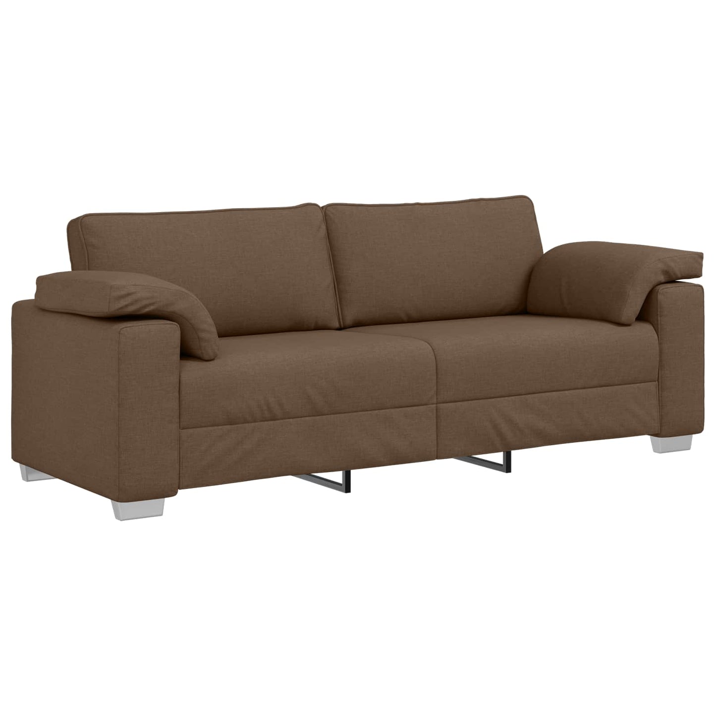 vidaXL Καναπές 3 pcs Καφέ 219 x 80 x 82 εκ Ύφασμα μείγματος λινών