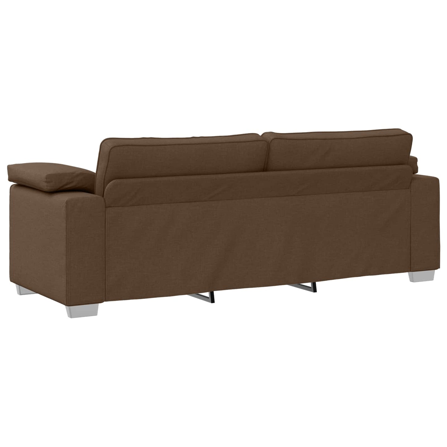 vidaXL Καναπές 3 pcs Καφέ 219 x 80 x 82 εκ Ύφασμα μείγματος λινών