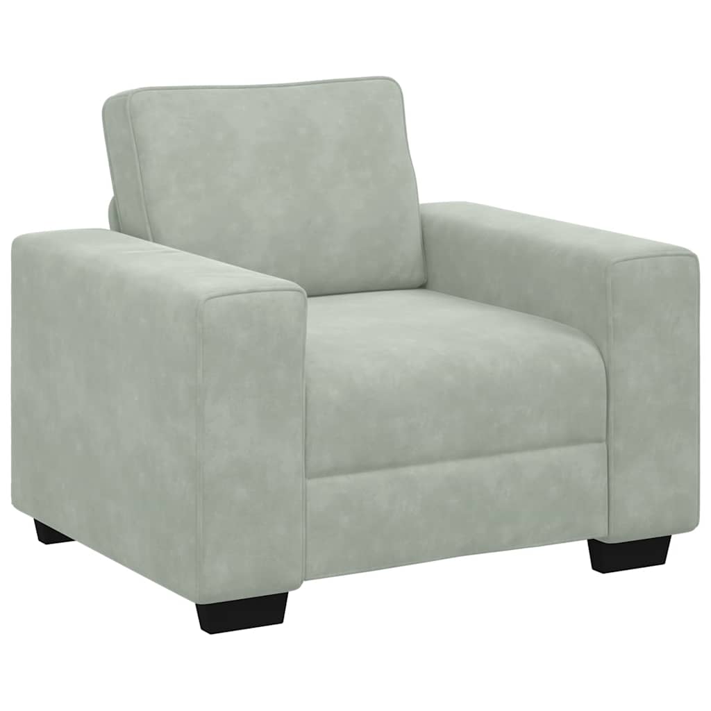 vidaXL Σετ Καναπέδων 3 Τεμαχίων με Μαξιλάρια, Ανοιχτό Γκρι Βελούδο