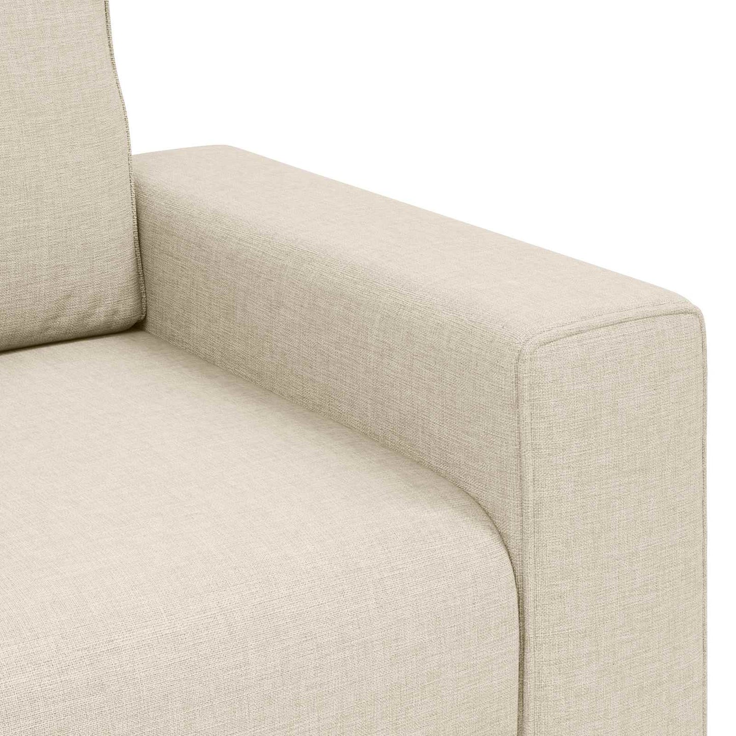 vidaXL Καναπές 2 pcs Μπεζ 221 x 80 x 82 εκ Ύφασμα μείγματος λινών