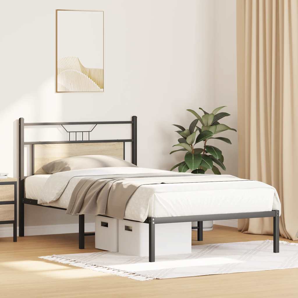 vidaXL Πλαίσιο Κρεβατιού Χωρ. Στρώμα Sonoma Δρυς 107x203 εκ. Επ. Ξύλο