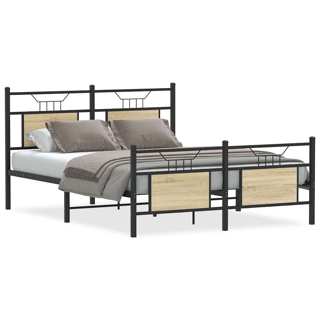 vidaXL Πλαίσιο Κρεβατιού Χωρ. Στρώμα Sonoma Δρυς 140x200εκ. Επ. Ξύλο