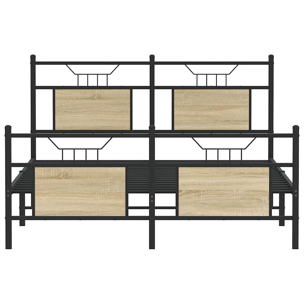 vidaXL Πλαίσιο Κρεβατιού Χωρ. Στρώμα Sonoma Δρυς 140x200εκ. Επ. Ξύλο