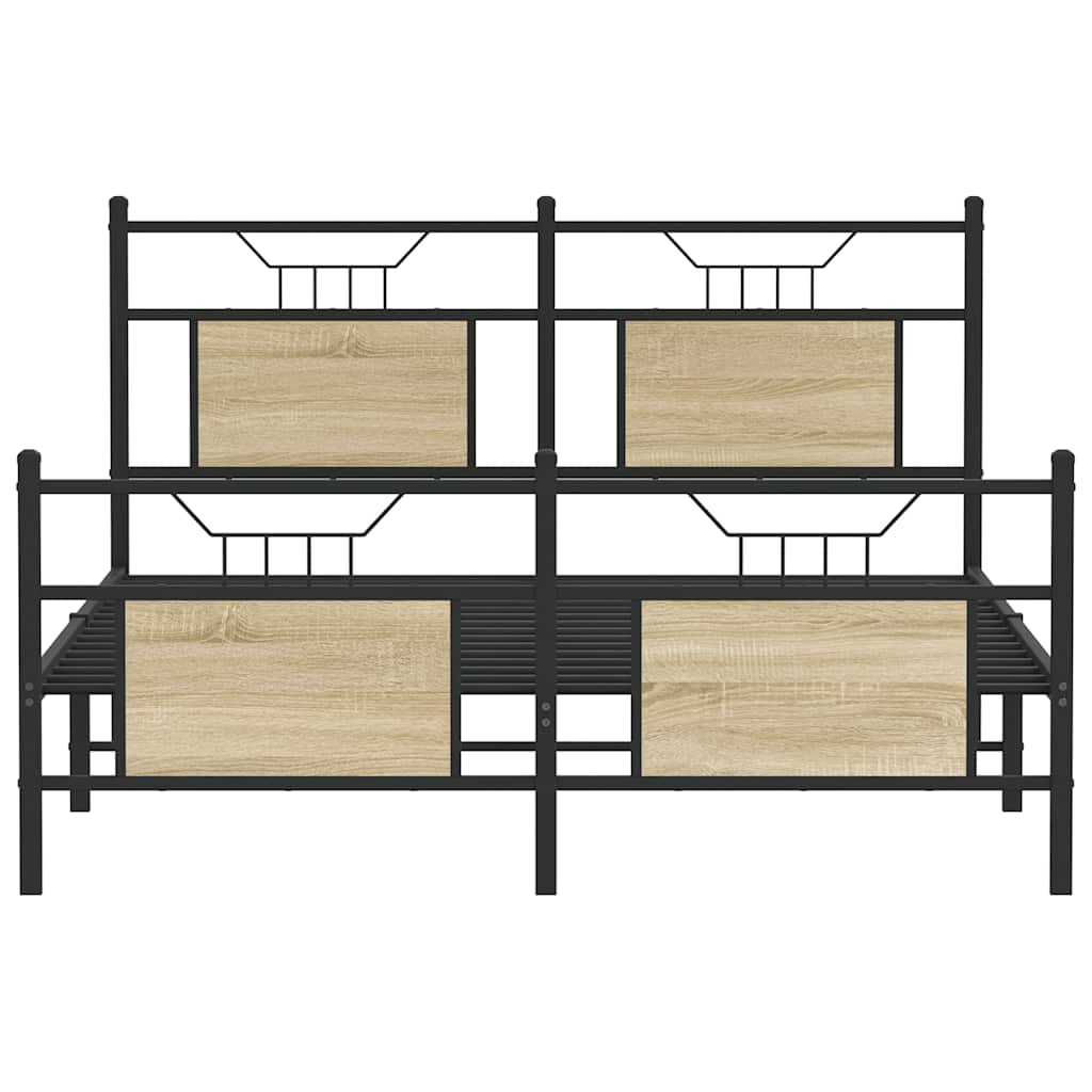 vidaXL Πλαίσιο Κρεβατιού Χωρ. Στρώμα Sonoma Δρυς 150x200εκ. Επ. Ξύλο