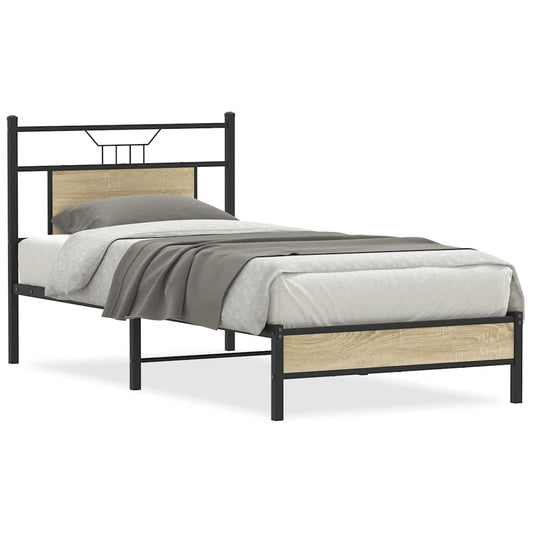 vidaXL Πλαίσιο Κρεβ. Χωρ. Στρώμα Sonoma Δρυς 90x200 εκ. Επεξ. Ξύλο