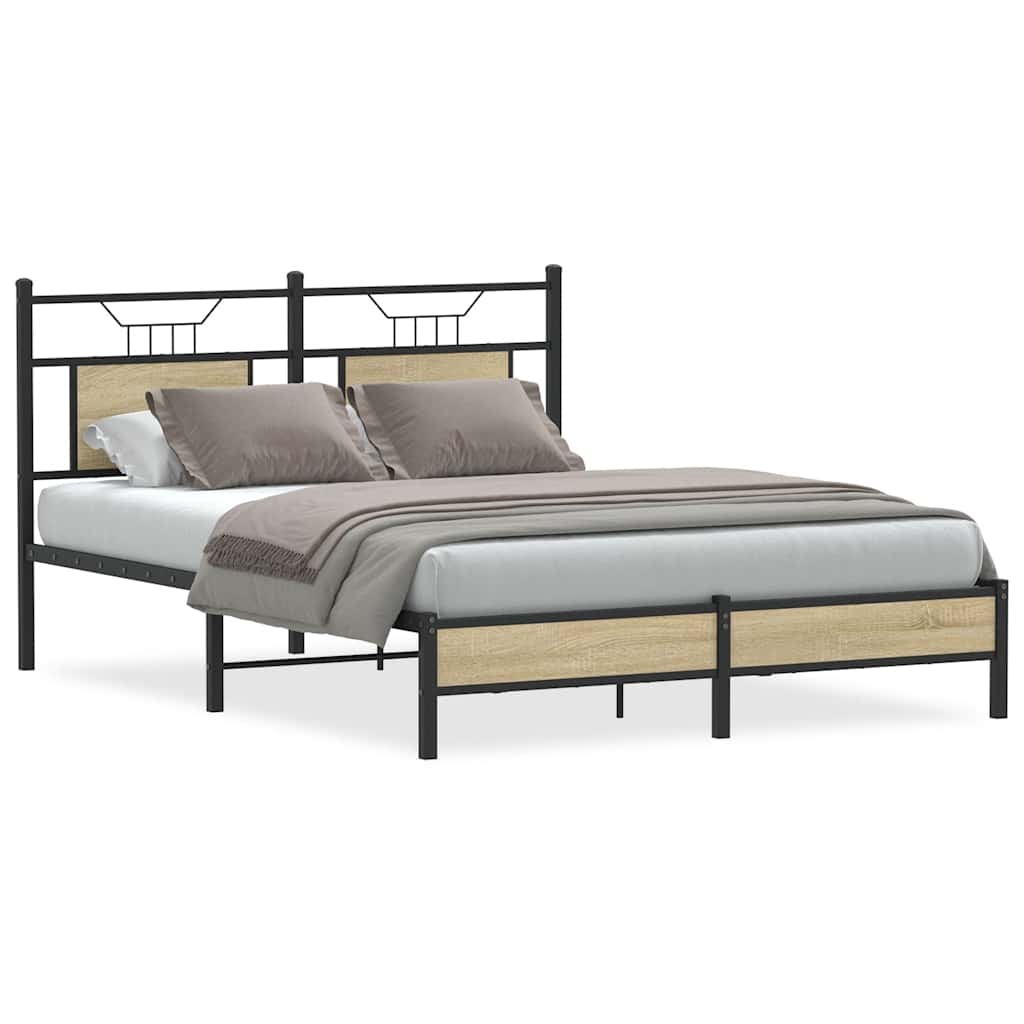 vidaXL Πλαίσιο Κρεβατιού Χωρ. Στρώμα Sonoma Δρυς 140x200εκ. Επ. Ξύλο