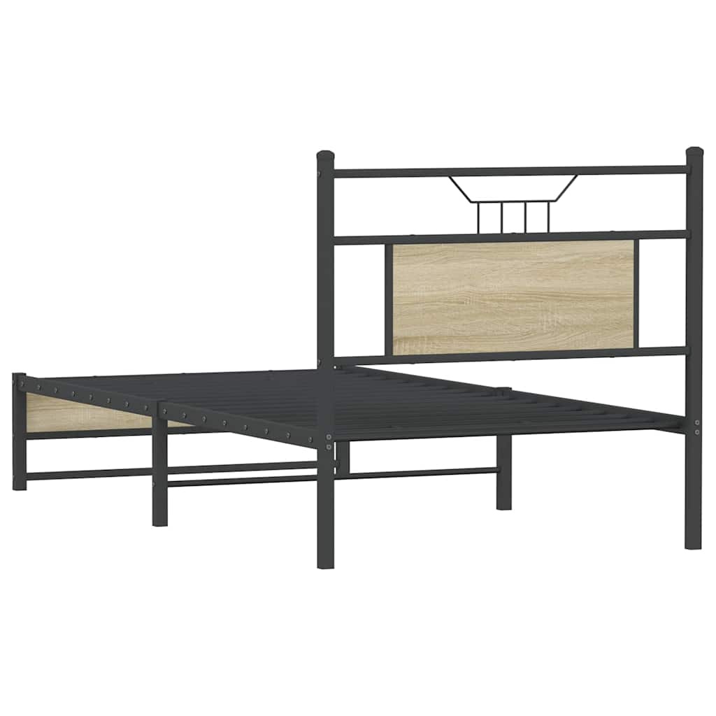 vidaXL Πλαίσιο Κρεβ. Χωρ. Στρώμα Sonoma Δρυς 90x200 εκ. Επεξ. Ξύλο