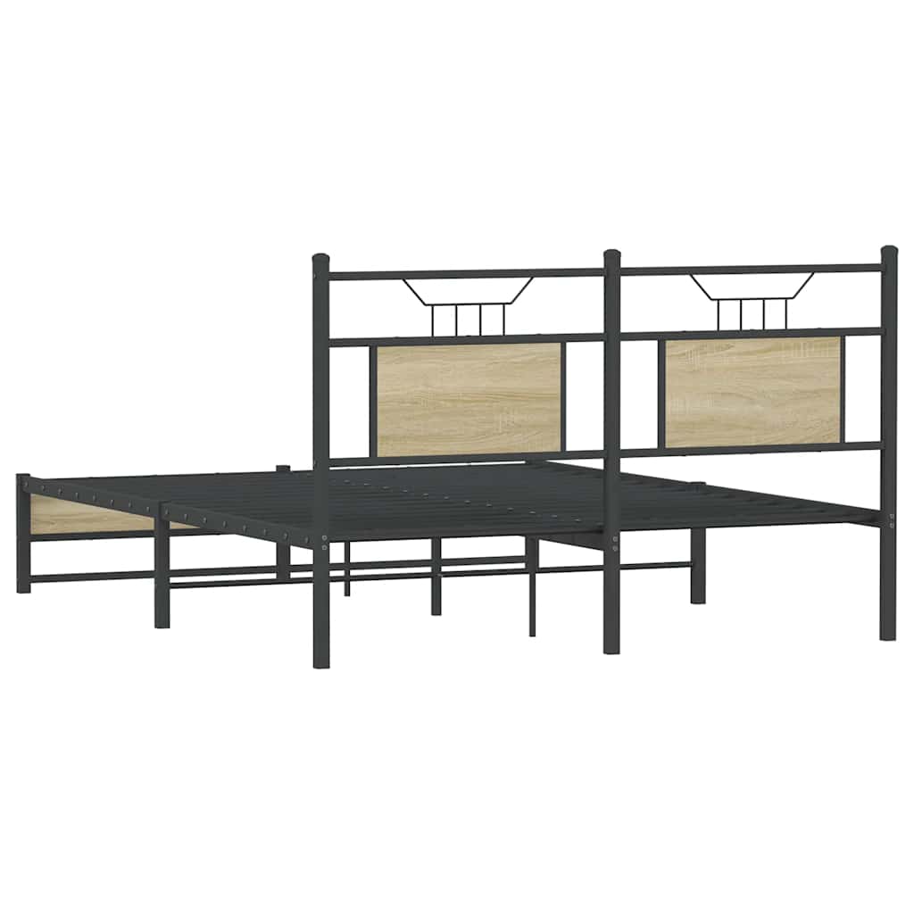 vidaXL Πλαίσιο Κρεβατιού Χωρ. Στρώμα Sonoma Δρυς 140x200εκ. Επ. Ξύλο