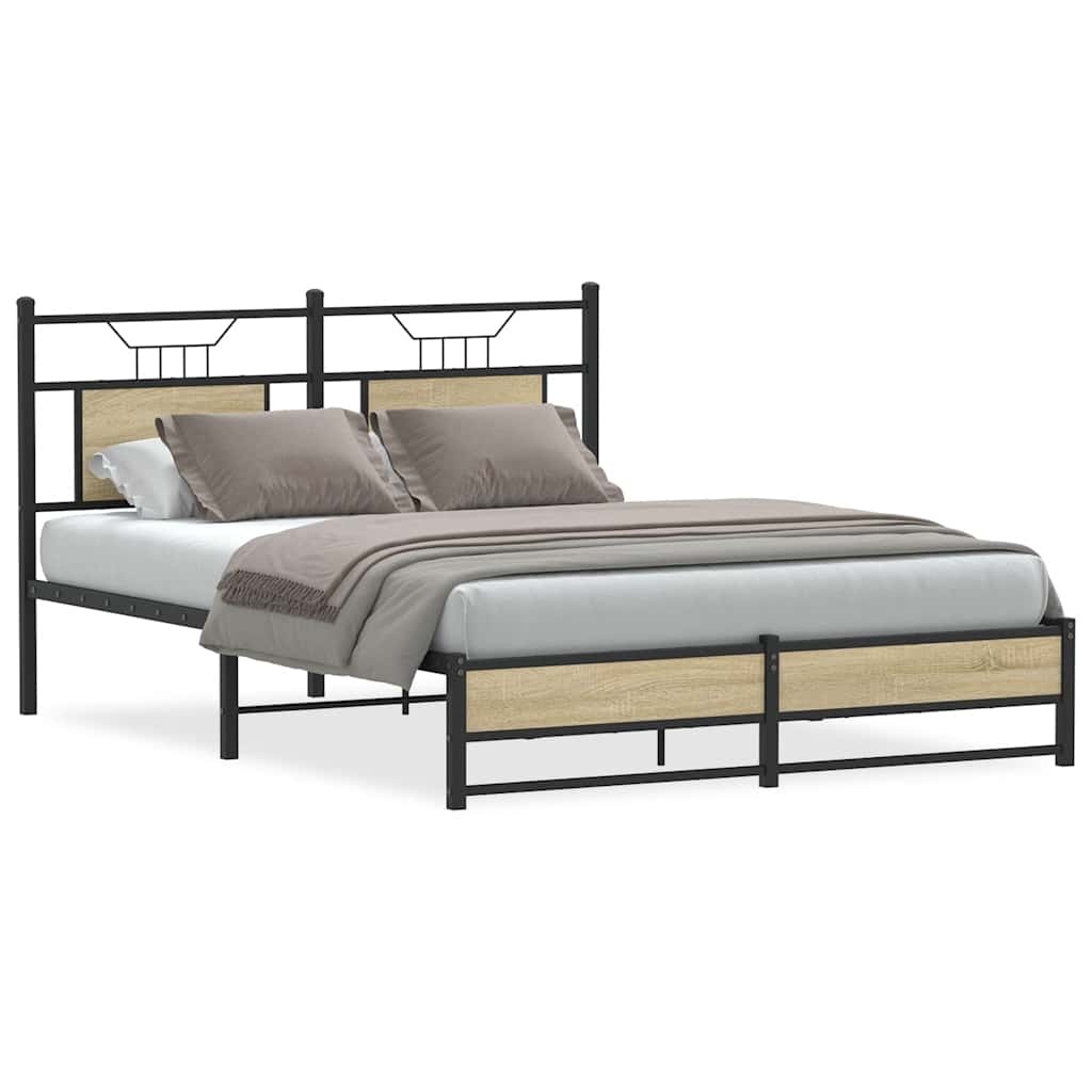 vidaXL Πλαίσιο Κρεβατιού Χωρ. Στρώμα Sonoma Δρυς 140x200εκ. Επ. Ξύλο