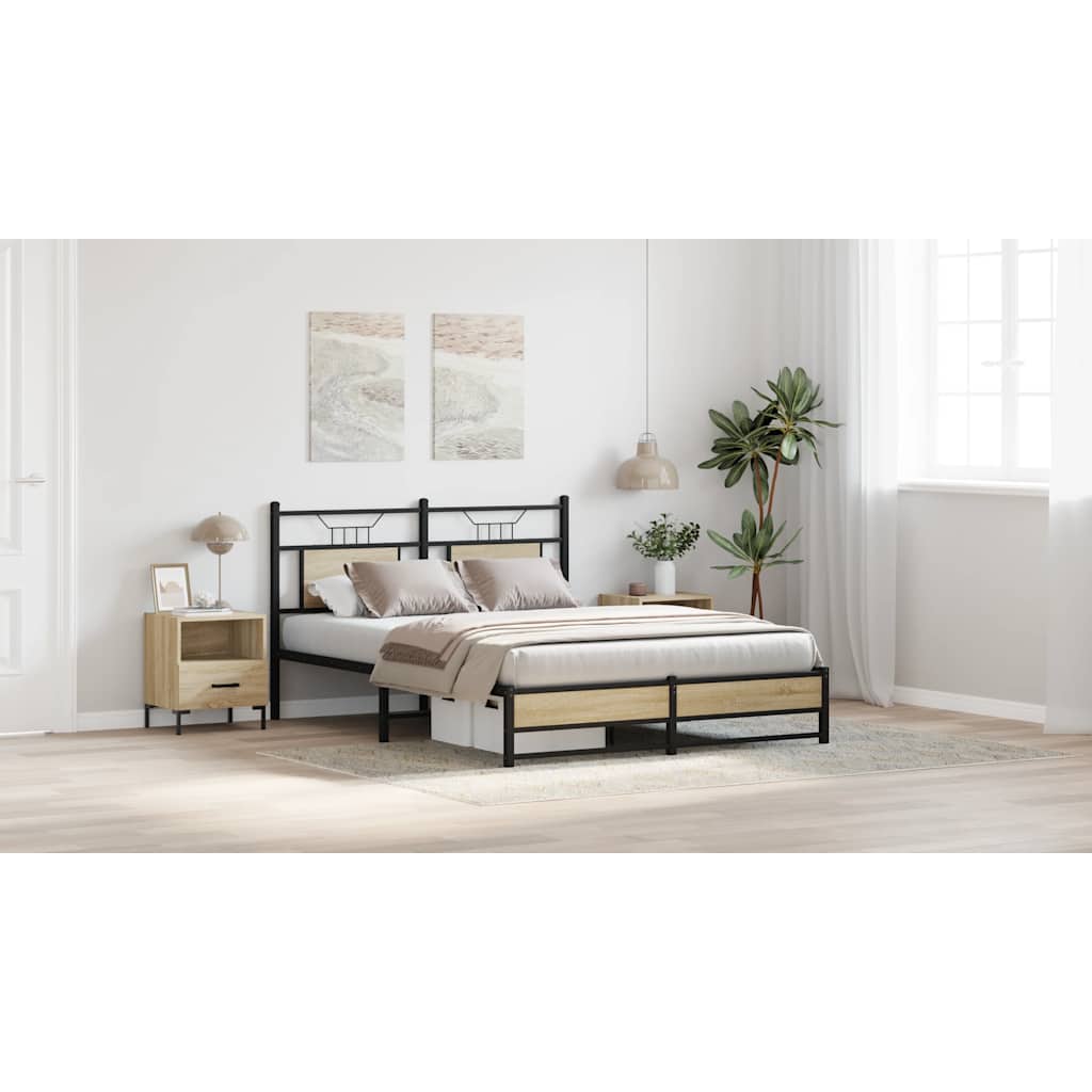 vidaXL Πλαίσιο Κρεβατιού Χωρ. Στρώμα Sonoma Δρυς 150x200εκ. Επ. Ξύλο