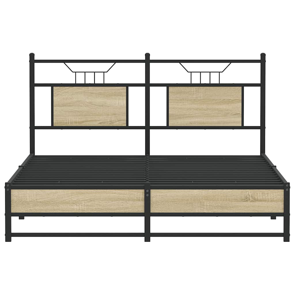 vidaXL Πλαίσιο Κρεβατιού Χωρ. Στρώμα Sonoma Δρυς 150x200εκ. Επ. Ξύλο