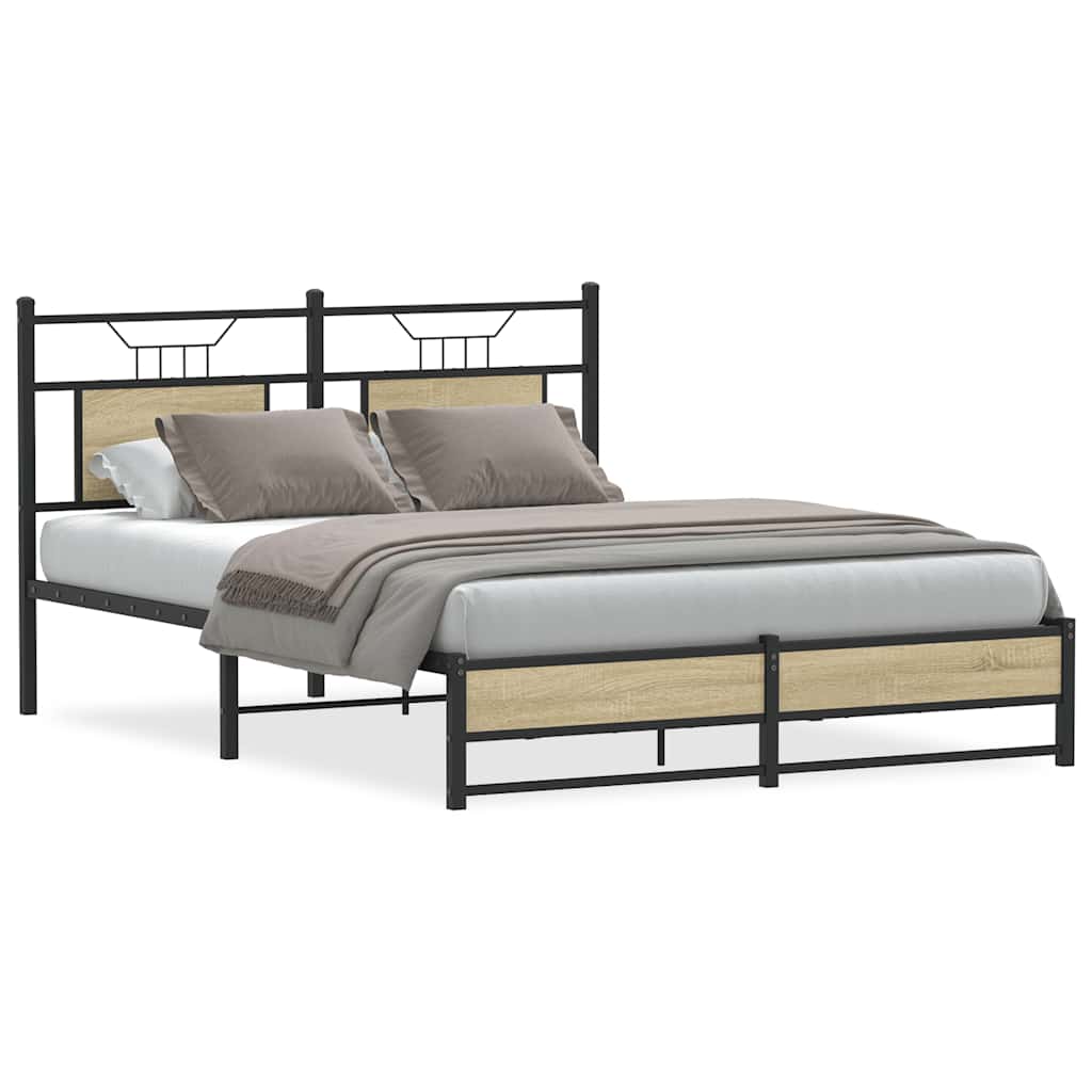 vidaXL Πλαίσιο Κρεβατιού Χωρ. Στρώμα Sonoma Δρυς 150x200εκ. Επ. Ξύλο