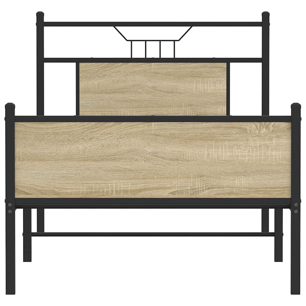 vidaXL Πλαίσιο Κρεβ. Χωρ. Στρώμα Sonoma Δρυς 90 x 190 εκ. Επεξ. Ξύλο