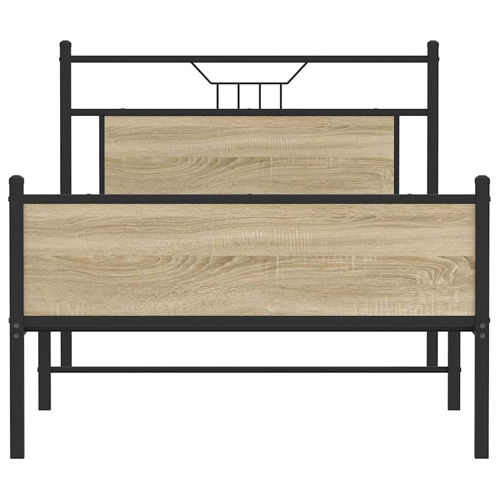 vidaXL Πλαίσιο Κρεβατιού Χωρ. Στρώμα Sonoma Δρυς 100x190 εκ Επ. Ξύλο