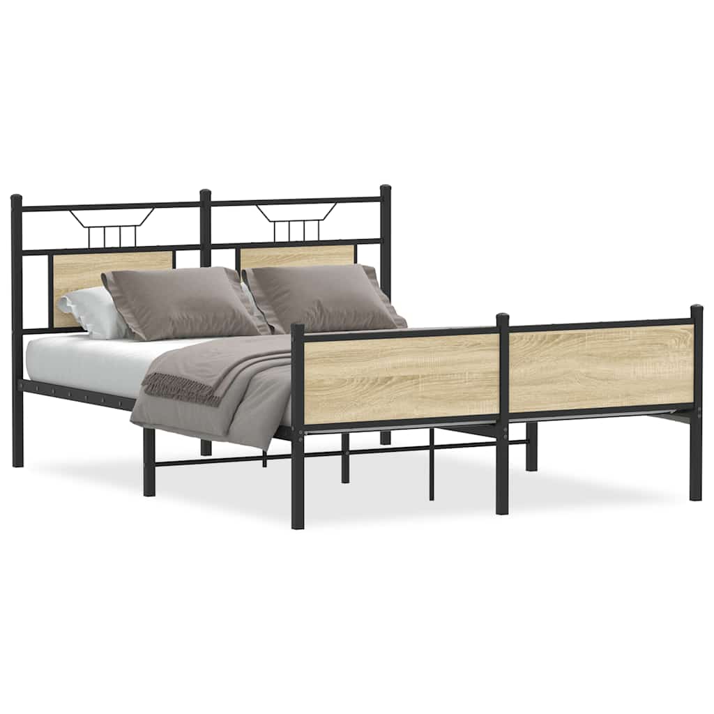 vidaXL Πλαίσιο Κρεβατιού Χωρ. Στρώμα Sonoma Δρυς 140x200εκ. Επ. Ξύλο