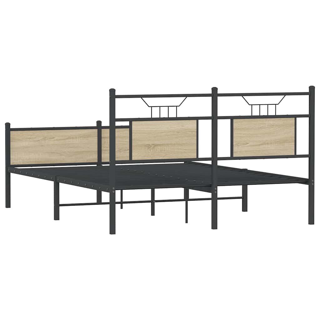 vidaXL Πλαίσιο Κρεβατιού Χωρ. Στρώμα Sonoma Δρυς 140x200εκ. Επ. Ξύλο