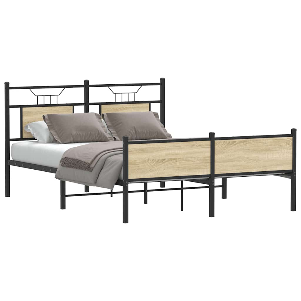 vidaXL Πλαίσιο Κρεβατιού Χωρ. Στρώμα Sonoma Δρυς 140x200εκ. Επ. Ξύλο