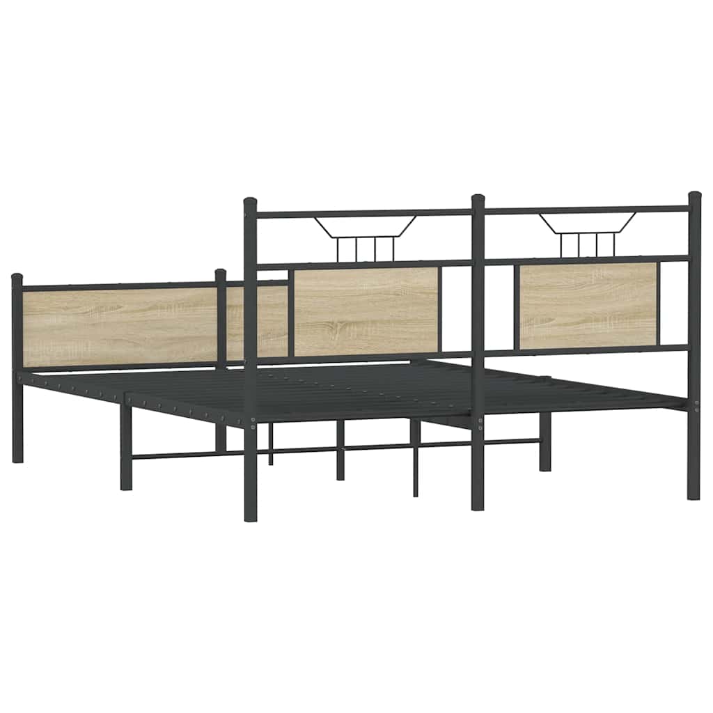 vidaXL Πλαίσιο Κρεβατιού Χωρ. Στρώμα Sonoma Δρυς 150x200εκ. Επ. Ξύλο