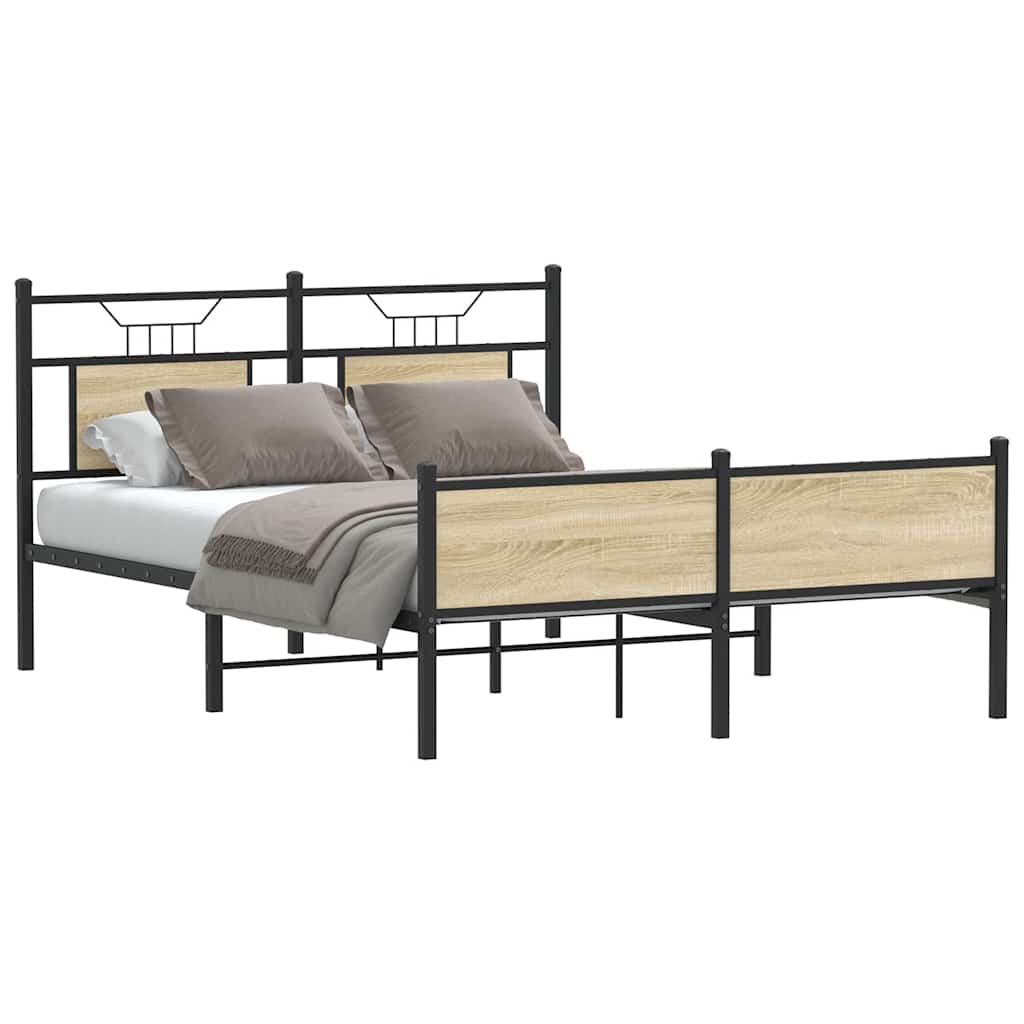 vidaXL Πλαίσιο Κρεβατιού Χωρ. Στρώμα Sonoma Δρυς 150x200εκ. Επ. Ξύλο