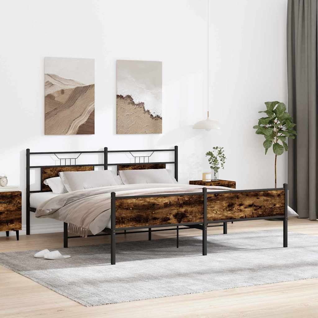 vidaXL Πλαίσιο Κρεβατιού Χωρ. Στρώμα Καφέ Δρυς 100x190 εκ Επ. Ξύλο