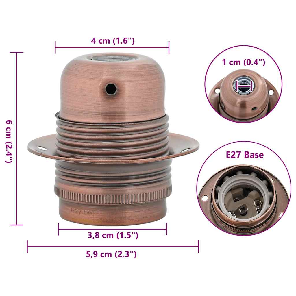 vidaXL Λαμπτήρες 2 τεμάχια Κόκκινο Χάλκινο E27