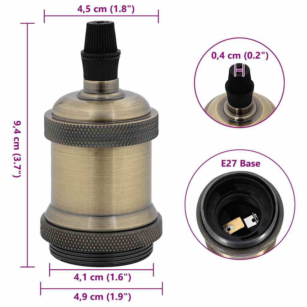 vidaXL Λαμπτήρες 2 τεμάχια Bronze E27