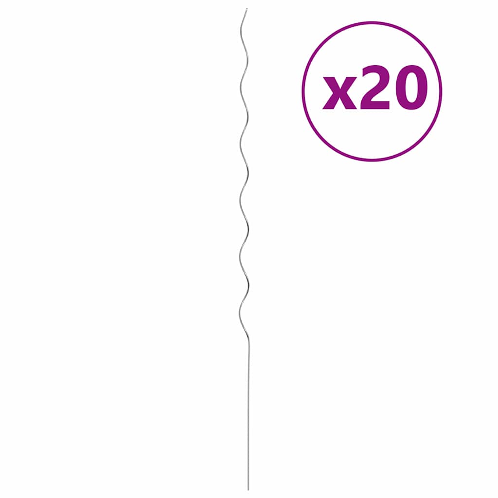 vidaXL Στήριγμα για φυτά σε σπείρα, 20 τεμάχια, 150 εκ., από γαλβανισμένο ατσάλι.
