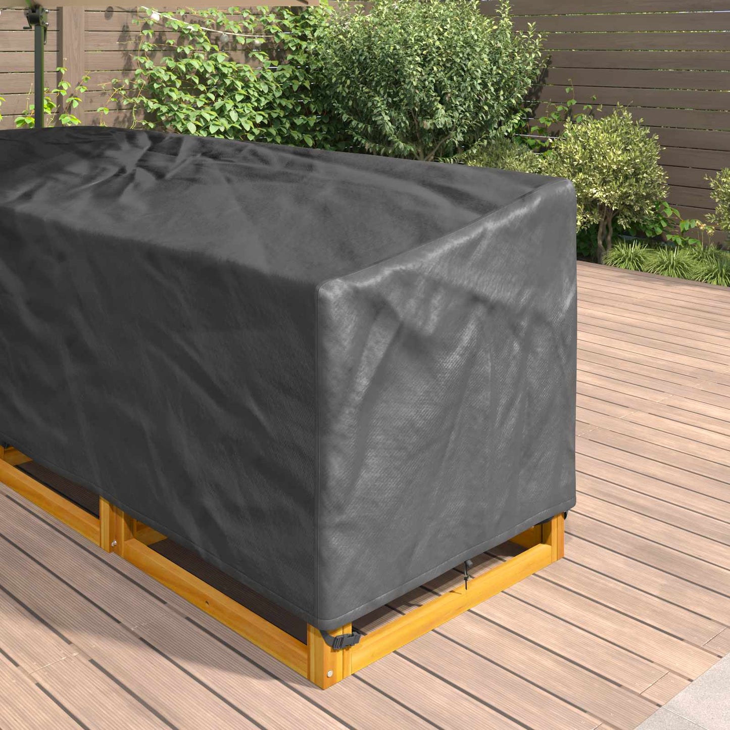 vidaXL Κάλυμμα επίπλων Μαύρο 220 x 220 x 80 εκ. Ύφασμα Oxford 420D