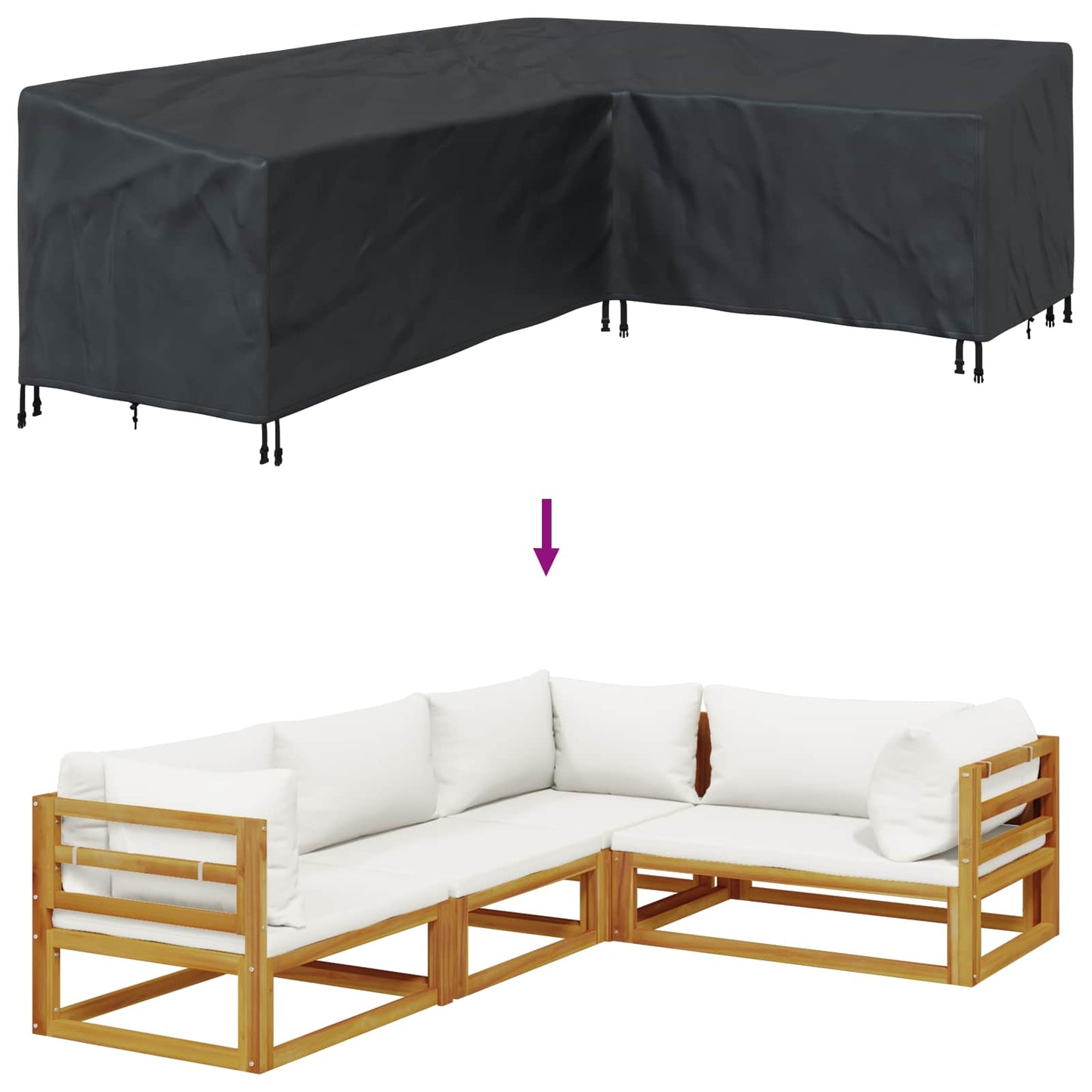 vidaXL Κάλυμμα επίπλων εξωτερικού χώρου 250 x 180 x 80 εκ.