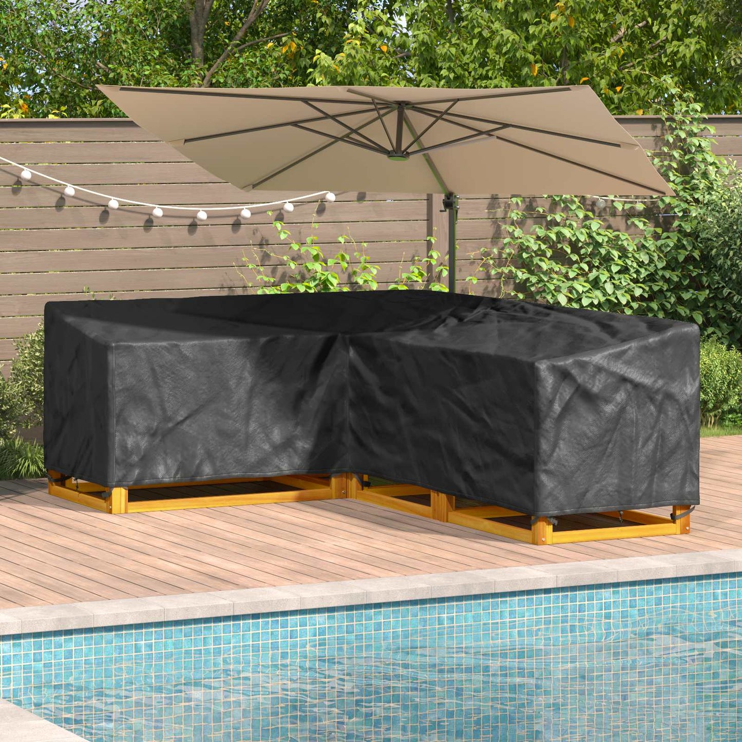 vidaXL Κάλυμμα επίπλων Μαύρο 250 x 180 x 80 εκ. Ύφασμα Oxford 210D