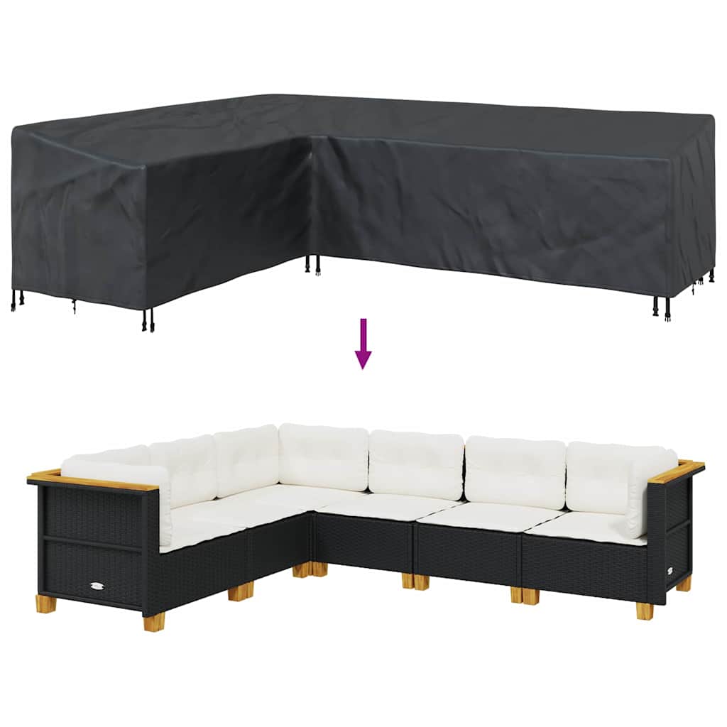 vidaXL Κάλυμμα Επίπλων Εξωτερικού Χώρου 286 x 222 x 80 εκ. Ύφασμα 210D