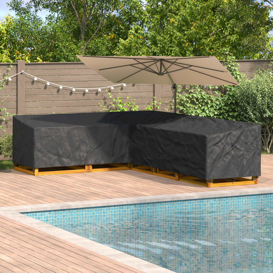 vidaXL Κάλυμμα επίπλων 330 x 255 x 80 εκ. Ύφασμα Oxford 210D Σχήμα L