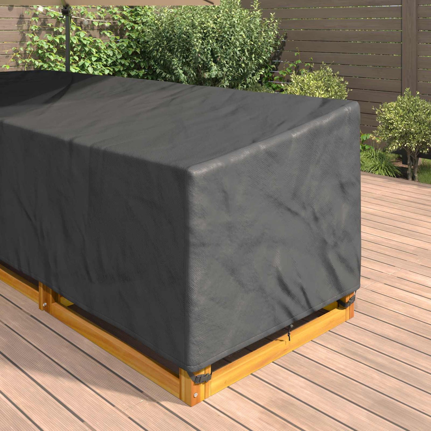 vidaXL Κάλυμμα επίπλων 355 x 275 x 80 εκ. Ύφασμα Oxford 600D Σχήμα L