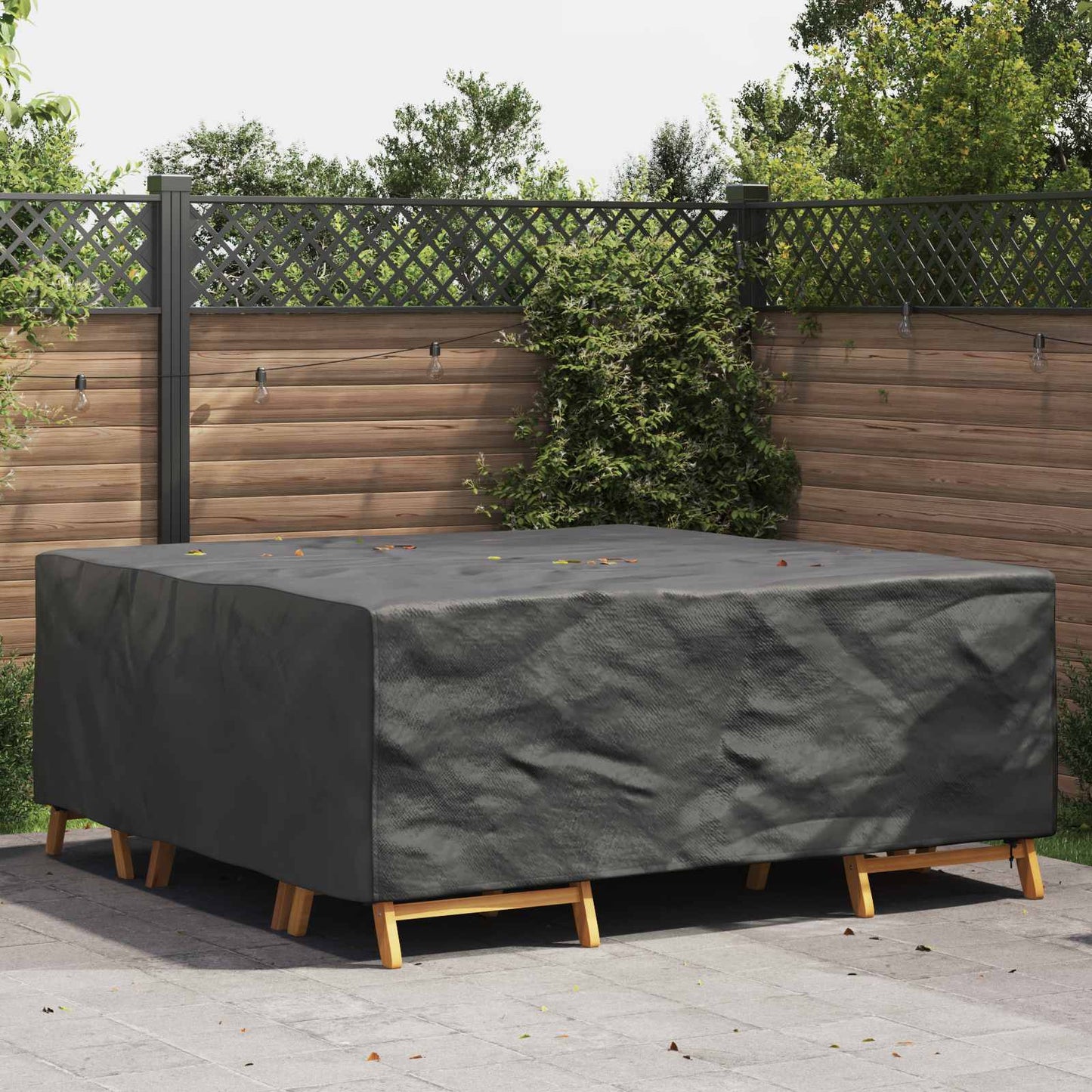 vidaXL Κάλυμμα επίπλων Μονόχρωμο Μαύρο 200 x 200 x 90 εκ. 600D