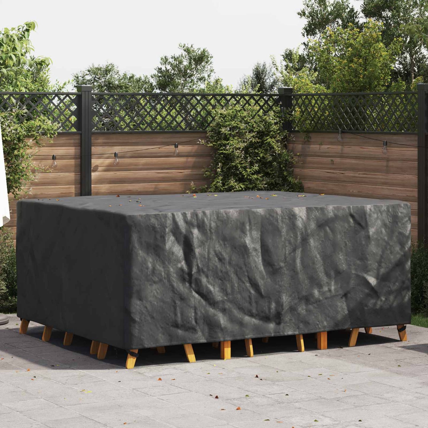 vidaXL Κάλυμμα επίπλων Μονόχρωμο Μαύρο 220 x 190 x 85 εκ. 420D