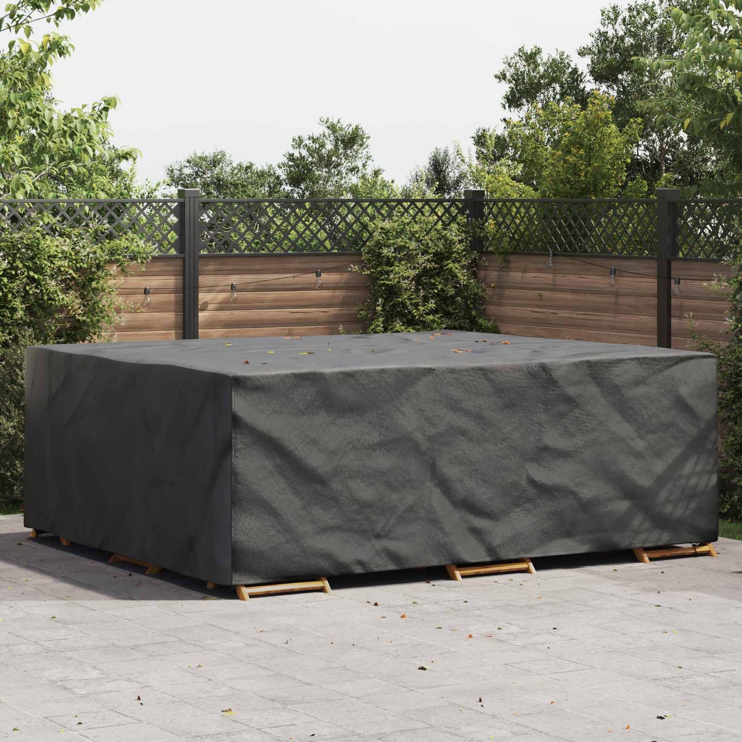vidaXL Κάλυμμα επίπλων Μονόχρωμο Μαύρο 300 x 250 x 100 cm 600D