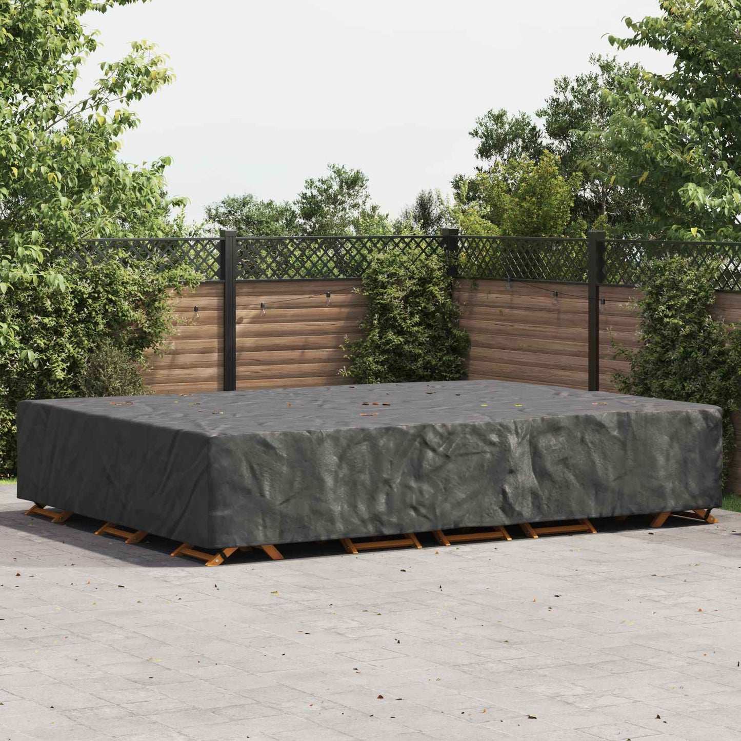 vidaXL Κάλυμμα επίπλων Μονόχρωμο Μαύρο 400 x 300 x 70 cm 210D