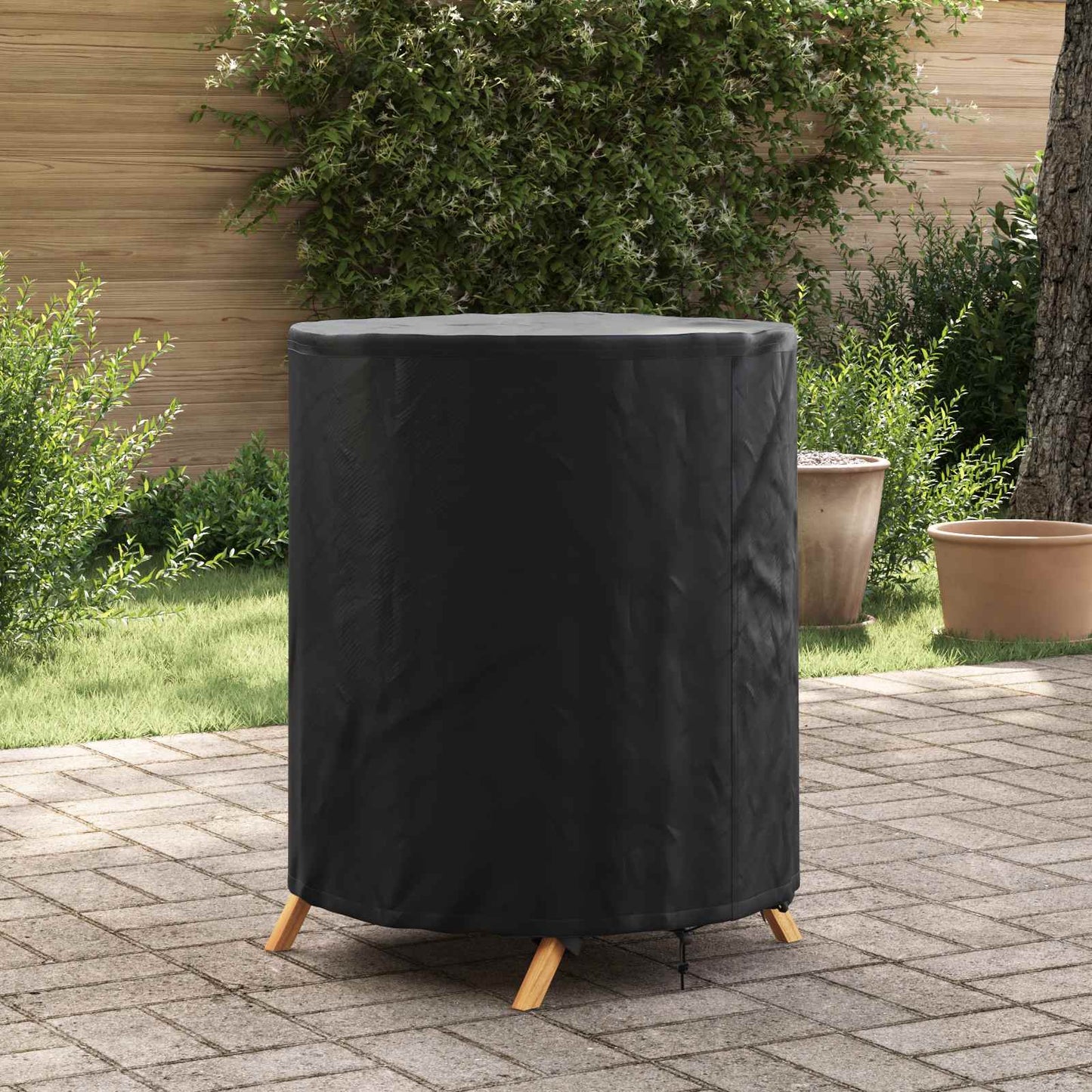 vidaXL Κάλυμμα Τραπέζι Μονόχρωμο Μαύρο 62 x 62 x 70 εκ. ύφασμα