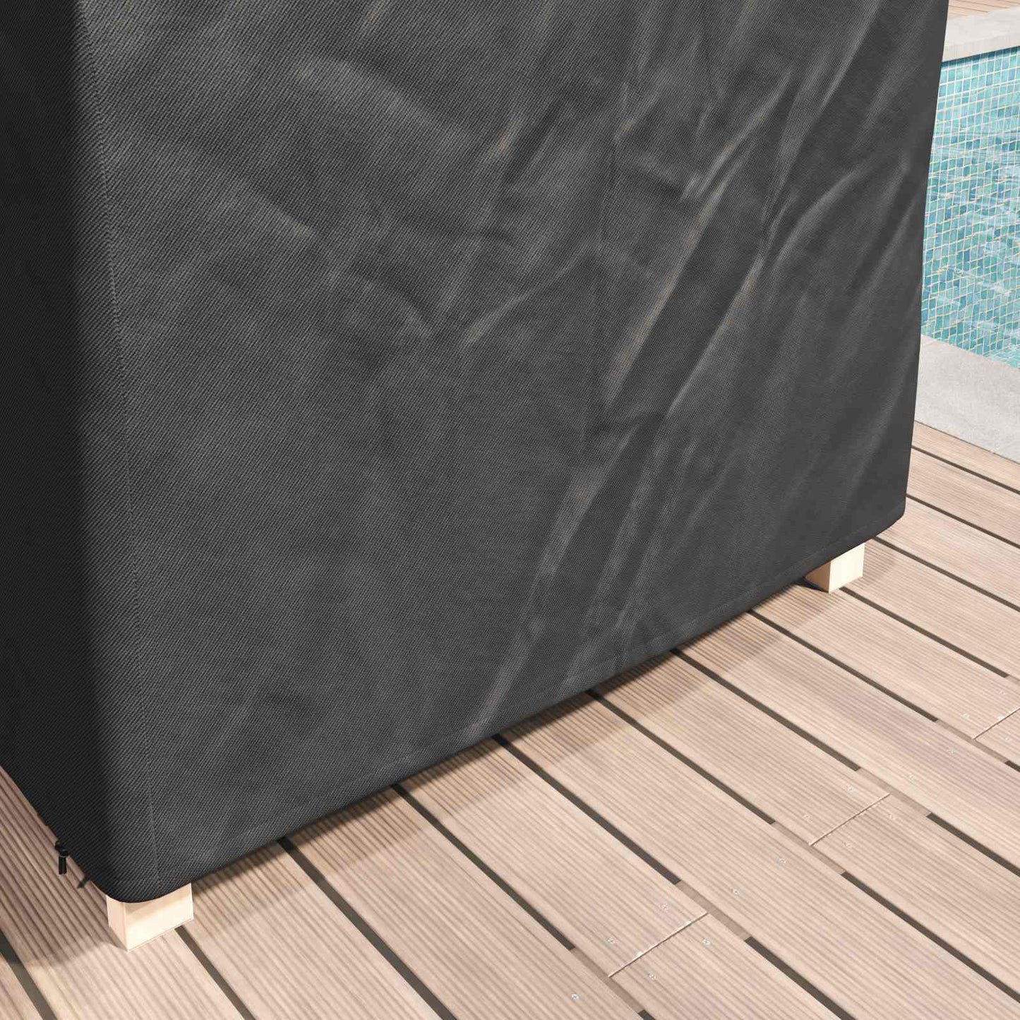 vidaXL Κάλυμμα Ξαπλώστρας Μονόχρωμο Μαύρο 205 x 100 x 70 εκ ύφασμα