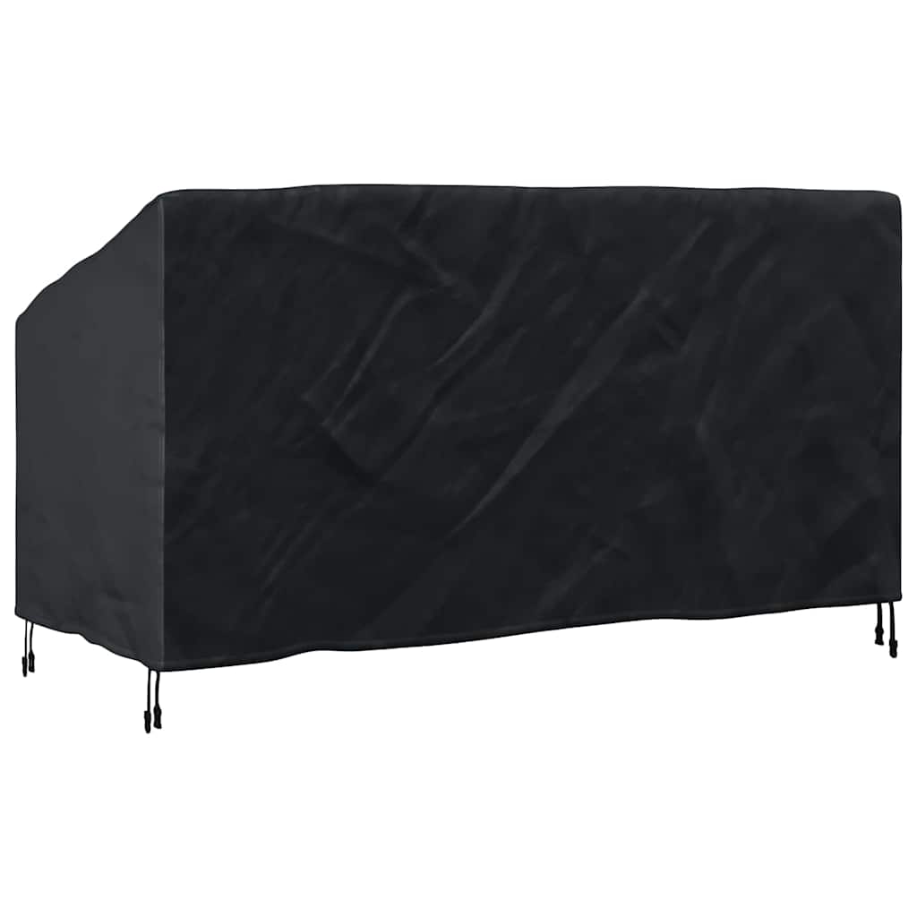 vidaXL Κάλυμμα Παγκάκι Κήπου Μαύρο 205 x 85 x 65 / 94 εκ Ύφασμα 420D