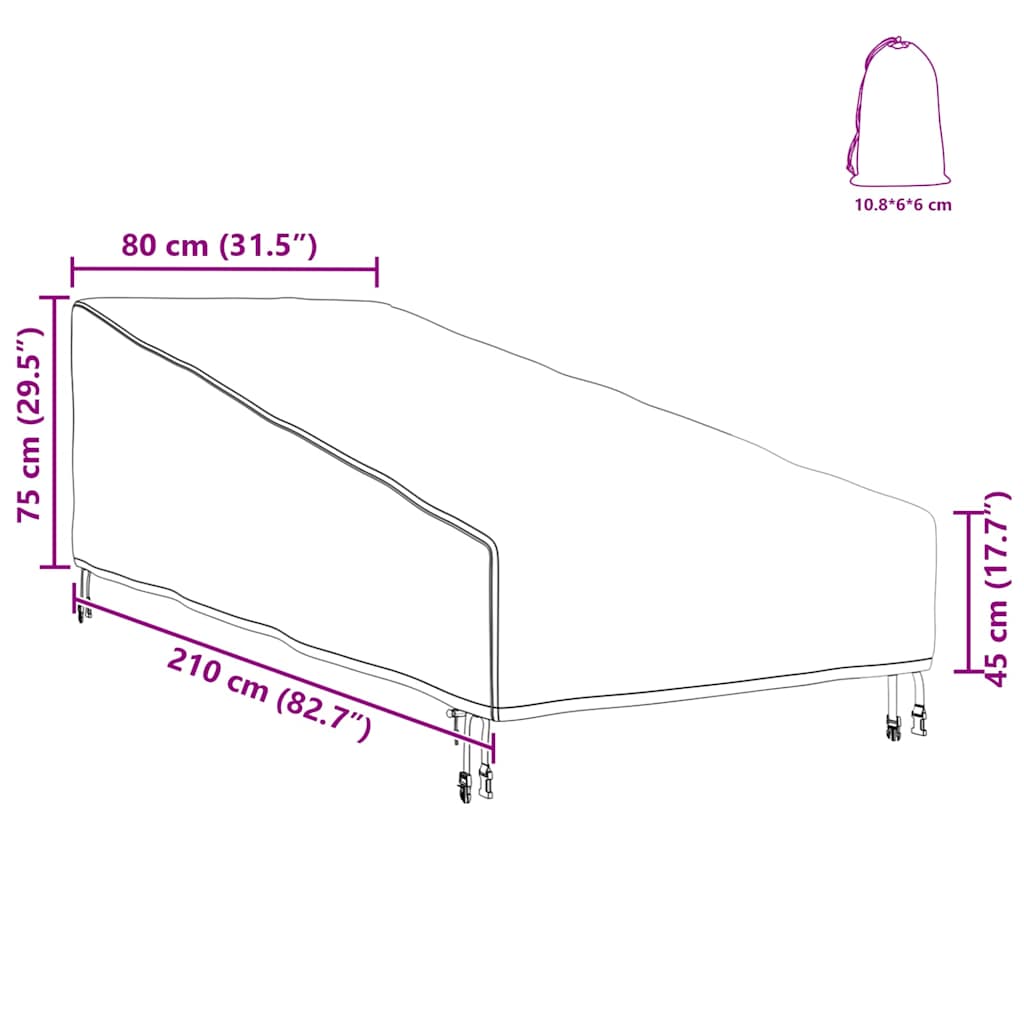 vidaXL Κάλυμμα Επίπλων Εξωτερικού Χώρου 210 x 80 x 75 εκ.