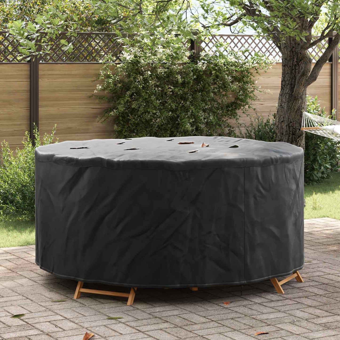 vidaXL Κάλυμμα επίπλων Μαύρο 200 x 200 x 71 εκ. Ύφασμα Oxford 600D