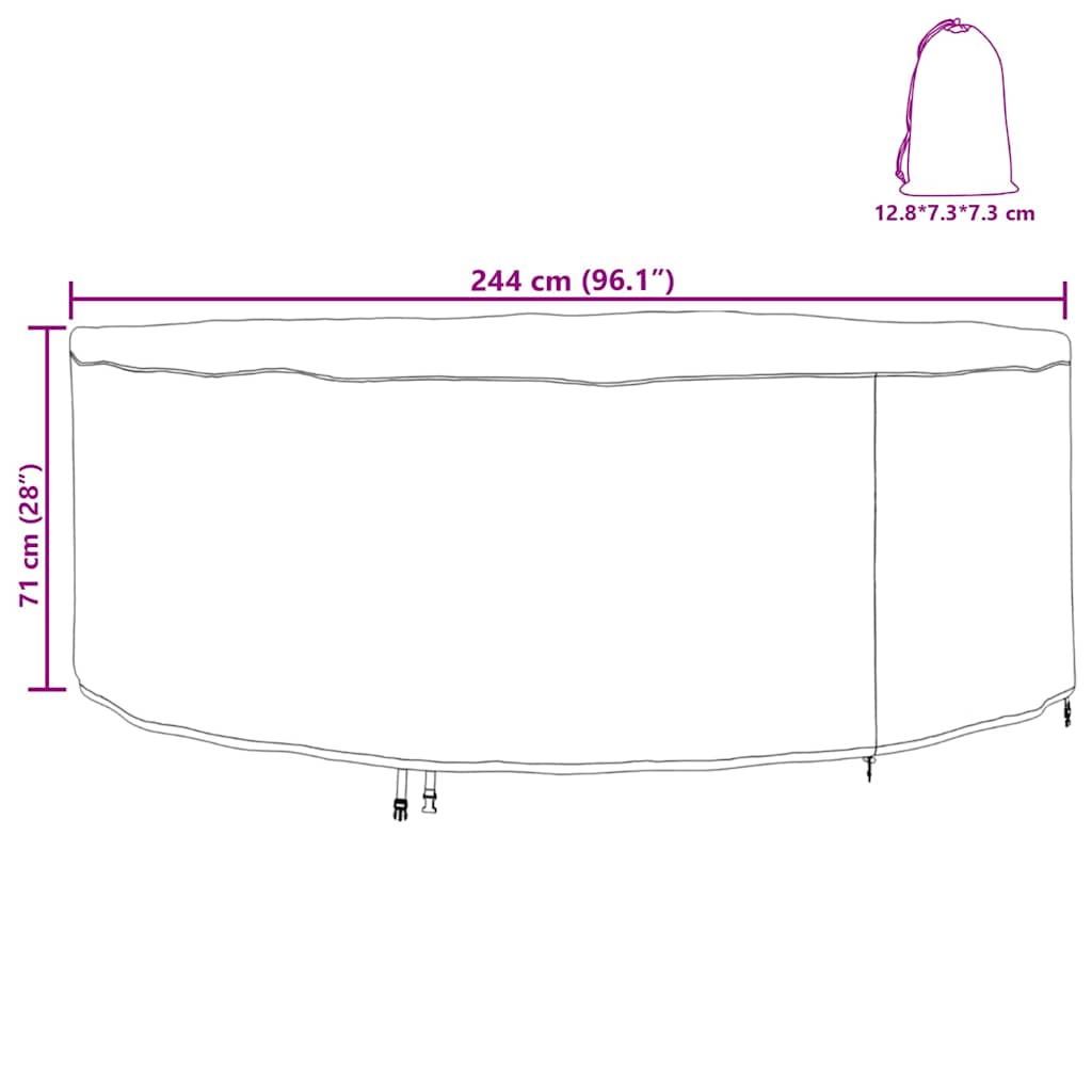 vidaXL Κάλυμμα Επίπλων Εξωτερικού Χώρου 244 x 244 x 71 εκ.